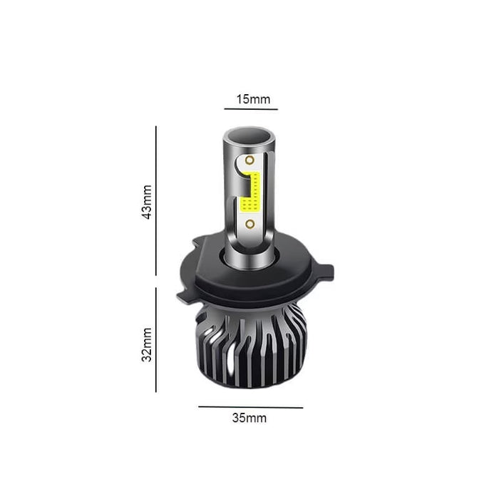 Set 2 LED LED-izzók H4 COB, 100W, 12000 lumen, fehérvörös fény