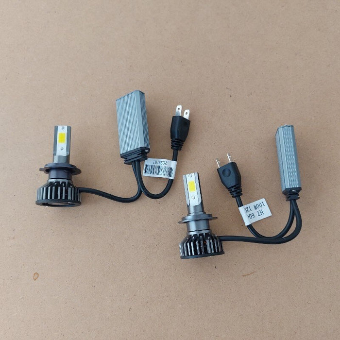 Set 2 becuri LED H7, 100W, COB, lumina alb-rece, 12000LM