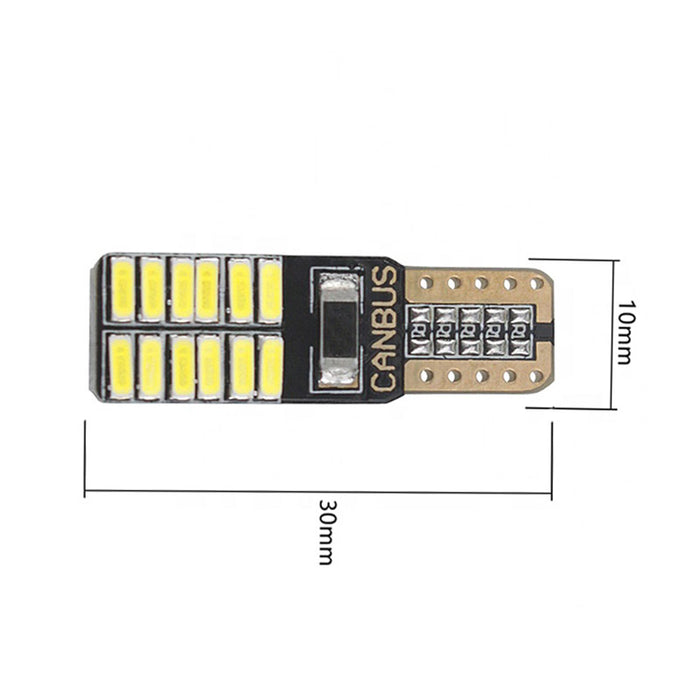 Set 2 LED T10 SMD izzók, Canbus, 5W, 24 LED, 300 lm