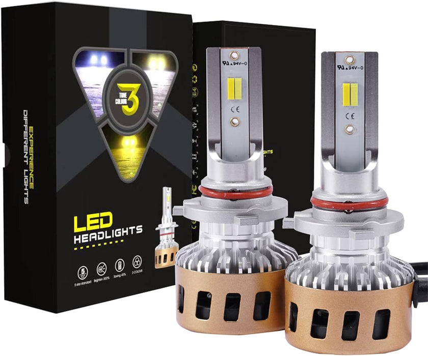 Комплект от 2 крушки с LED автомобили, 40WX2, 3000k-6000K, 12000 LM, IP68, 3 цвята