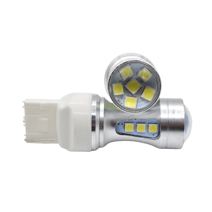 Σετ 2 λαμπτήρων αυτοκινήτων LED 1156, με 18 SMD, Canbus, 6000K, 15W, λευκό-κόκκινο φως