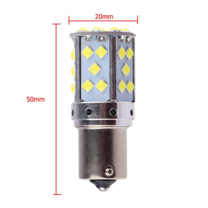 Комплект 2 LED BA15S 35 SMD 3030 CANBUS, 18W, 6000K, 12V, бяло