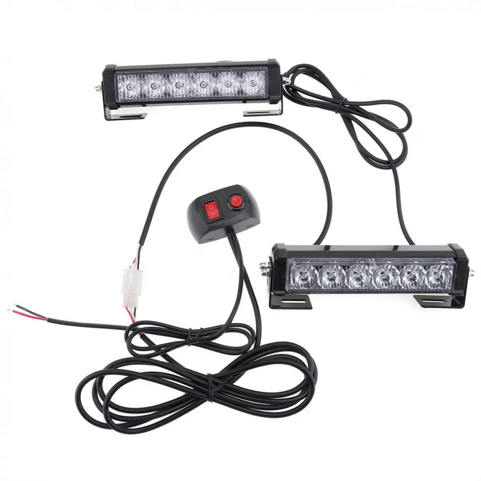 Set 2 lampi LED de avertizare galbene, stroboscoape 9 functii, 36W, pentru grila sau plafon