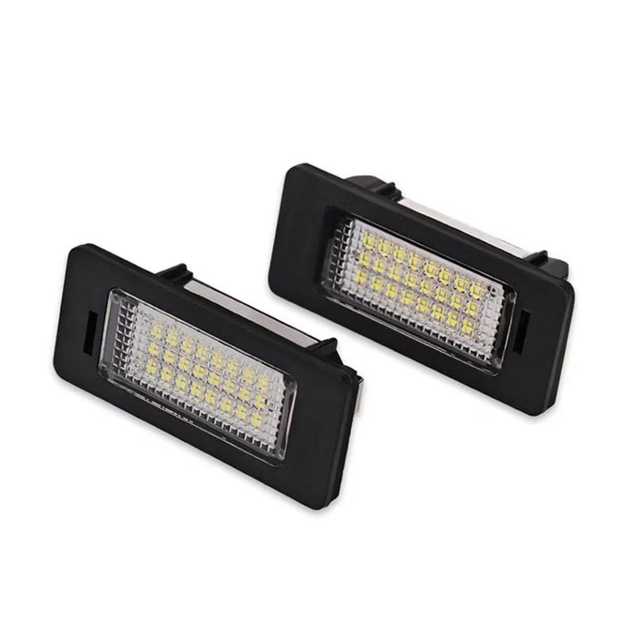 Set 2 lampi LED pentru numar auto, compatibil Audi si VW, fara eroare de bec ars, lumina alb-rece