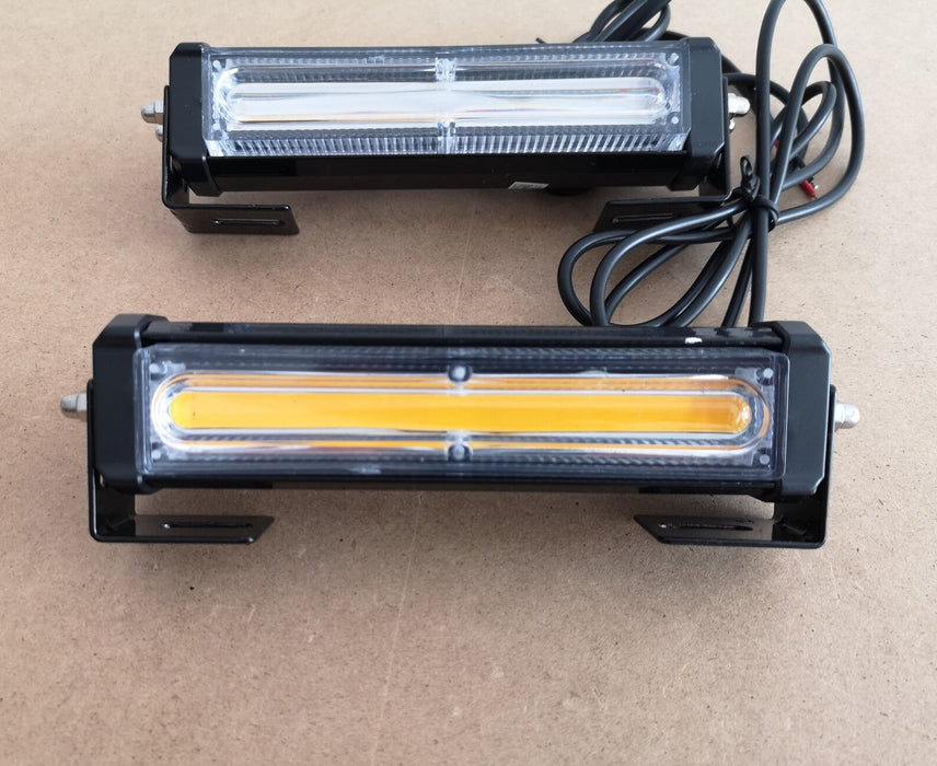 Задайте 2 жълти предупредителни лампи, LED COB, 12-24V, 36W, Stroboscopes 9 функции, с дистанционно управление