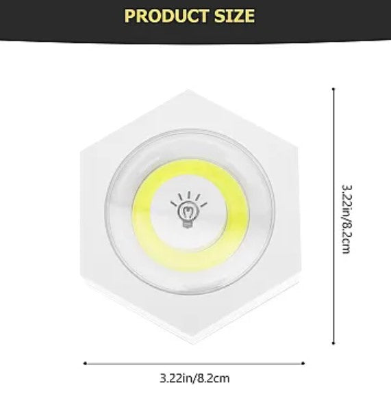 3 LED -es COB hatszögletű lámpák készlete távirányítóval és egyedi gombokkal