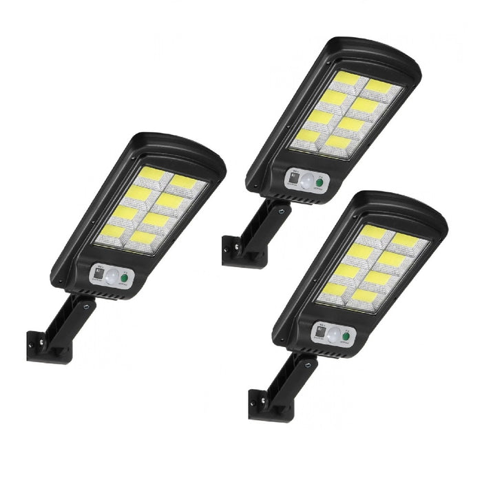 Set 3 x Street Solar Lamps, με 8 καρέ, 160 LED, 30W, επαγωγή, αισθητήρας κίνησης, για αυλή, σοκάκι