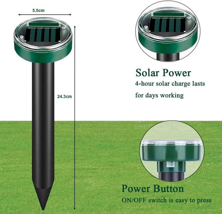 Állítsa be 2 napenergia-eszközöket a kiszerelések elleni, be- és kikapcsoló gombbal, a földben lévő infigurákkal, az udvarban, a kertben, a szilárd