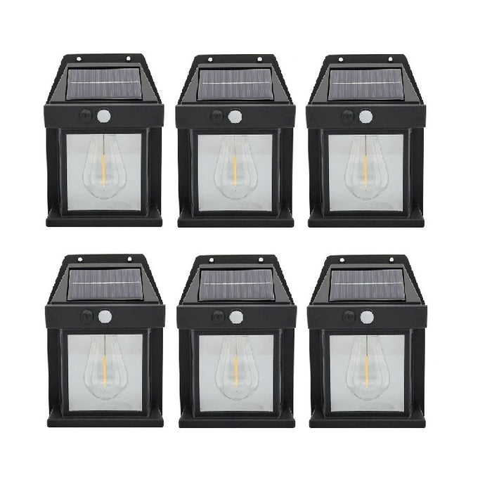 Set 6 x Lampi Solare de Perete 2W, 600LM, rezistenta la apa IP65, pentru gradina sau casa, negru