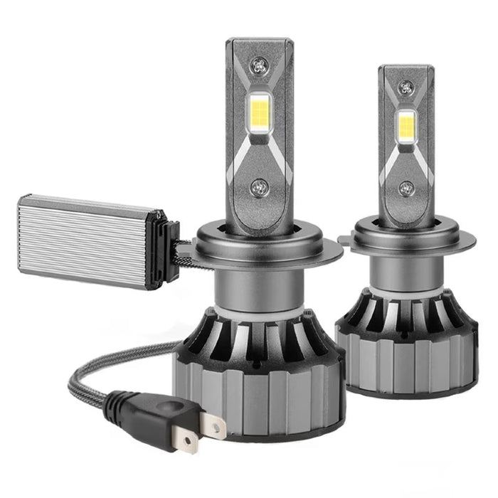 Set cu 2 becuri LED H7, Canbus, 120W, 6000LM, IP68, fara eroare, lumina alb-rece