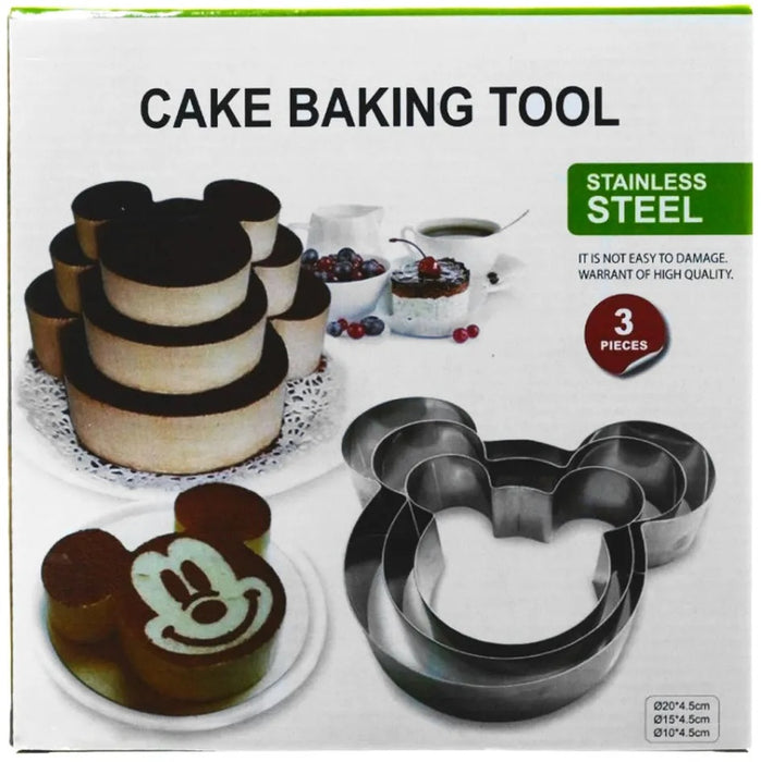 3 darab készlet a sütemény munkalapjainak sütésére Mickey Mouse formájában