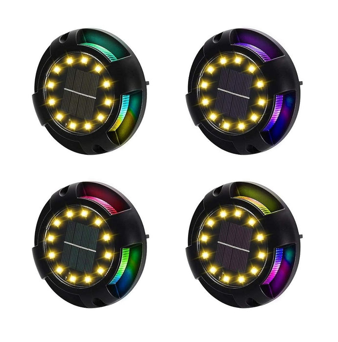 4 napenergia -lámpa kerti, gyep, padló, sikátor vagy fal RGB LED -ekkel, IP65