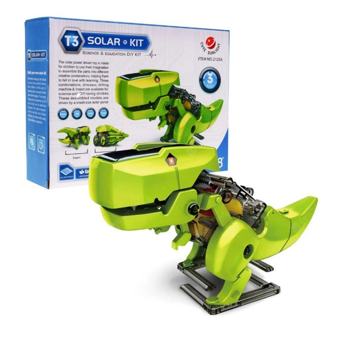 Kit solar educational 3 in 1 pentru copii, puteti construi un dinozaur, un burghiu sau o insecta