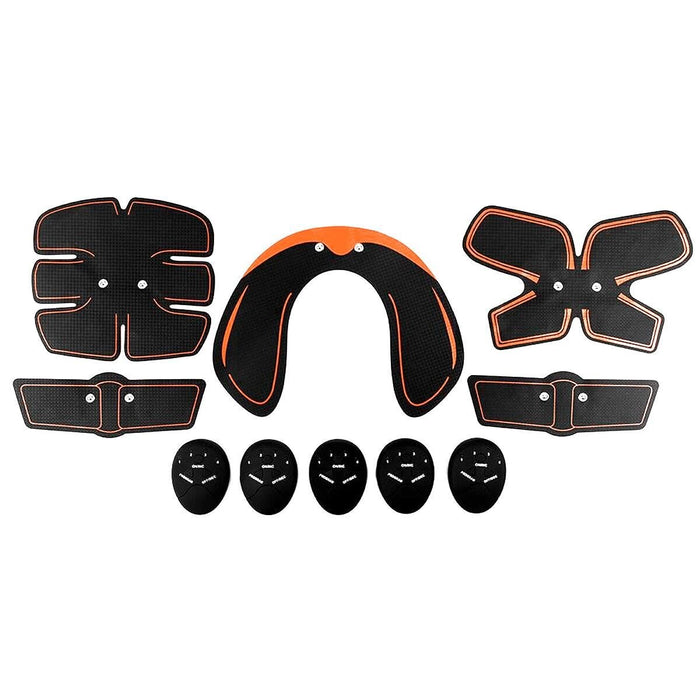 Set stimulator smart fitness, electrostimulare musculara pentru tonifiere, 8 piese, negru