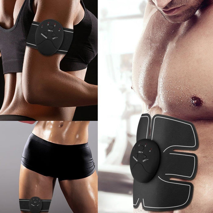 Set stimulator smart fitness, electrostimulare musculara pentru tonifiere, 8 piese, negru