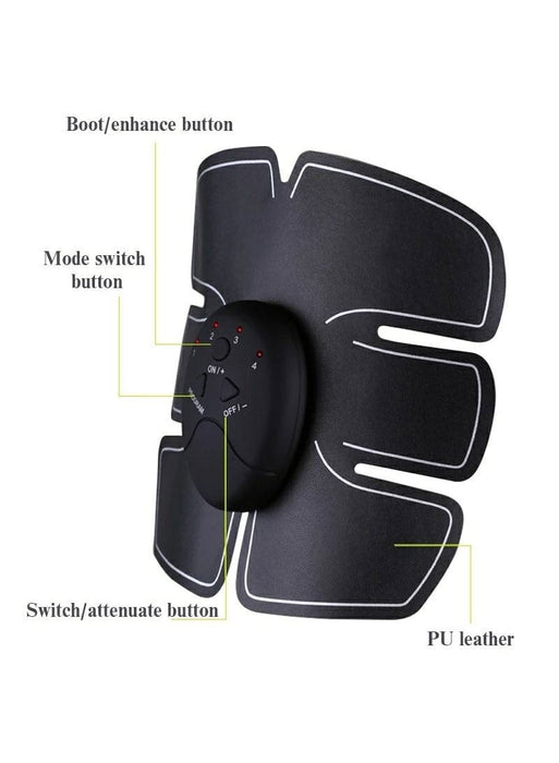 Set stimulator smart fitness, electrostimulare musculara pentru tonifiere, 8 piese, negru