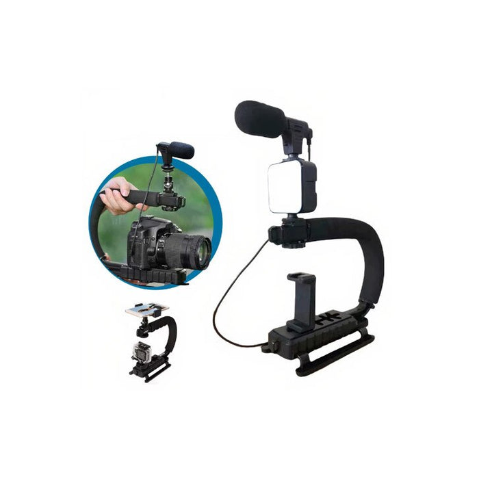 Kép -stabilizátor telefon/kamera, távirányítóval és mikrofonnal