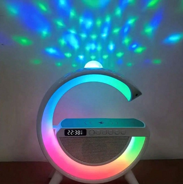3 -1 -1 rakodóállomás RGB lámpával, vezeték nélküli, Bluetooth hangszóró, digitális óra