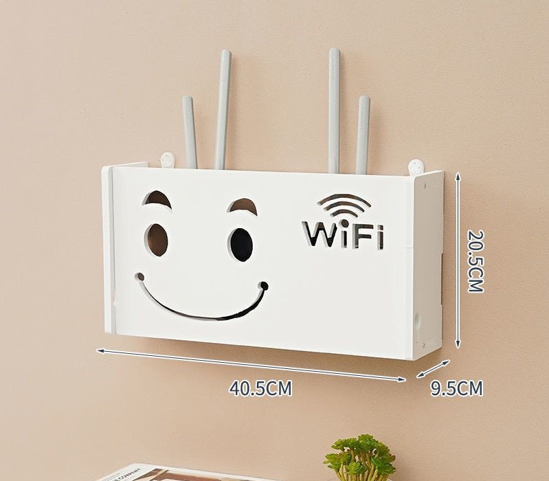 Suport de perete pentru router sau alte obiecte, din ABS, 40x20x9cm, alb