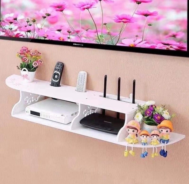 Suport elegant pentru router si alte dispozitive sau obiecte de decor, 100x23cm, alb