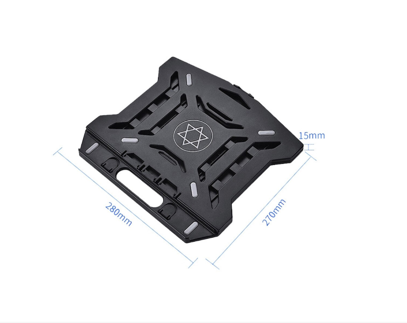Регулируема поддръжка за лаптоп, с вентилатор, преносим, ​​универсален, черен