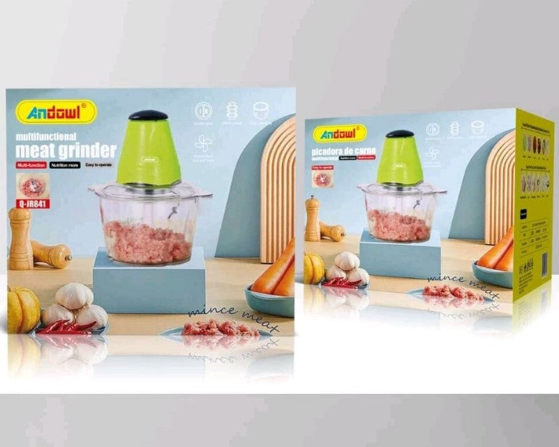 Tocator electric multifunctional 250W, pentru carne, fructe si legume, capacitate 3L, plastic-otel, verde