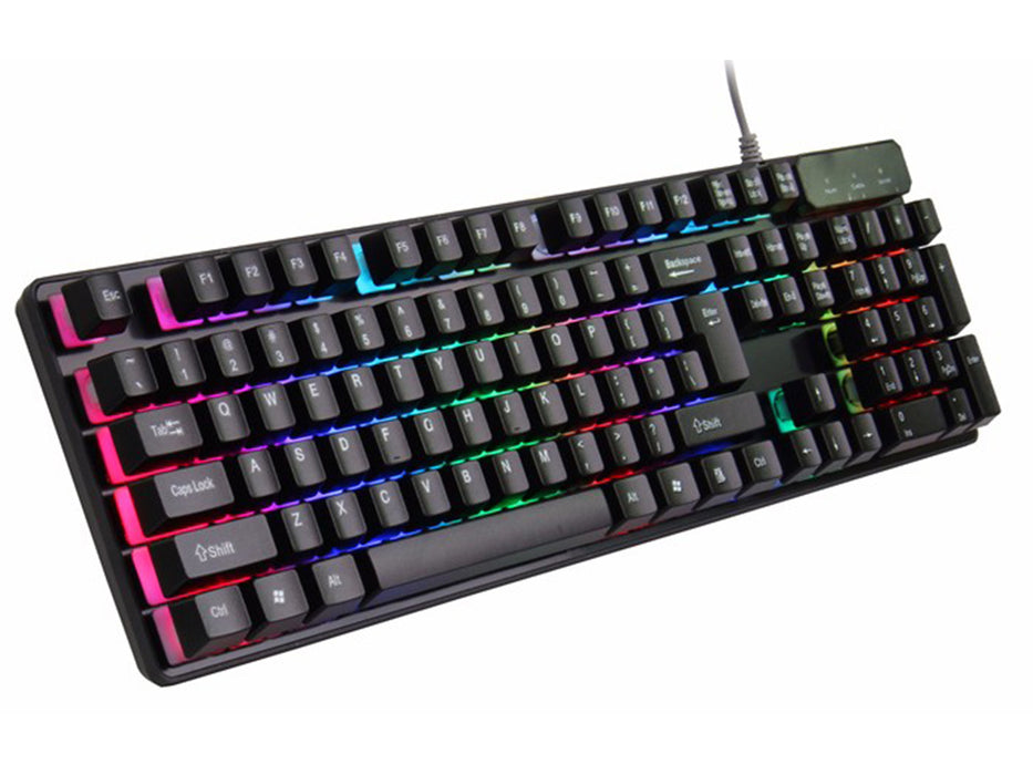 Света Gaming Keyboard LED RGB, USB Plug & Play интерфейс, Black