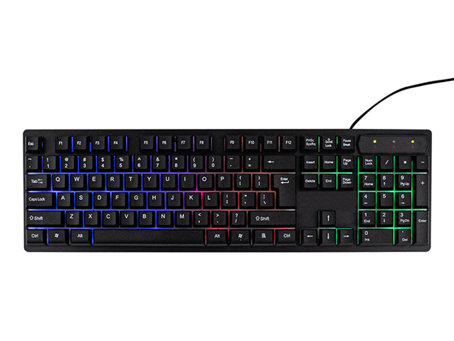 Света Gaming Keyboard LED RGB, USB Plug & Play интерфейс, Black