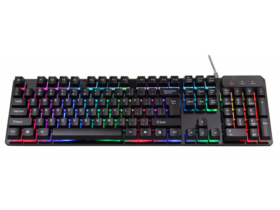 Света Gaming Keyboard LED RGB, USB Plug & Play интерфейс, Black