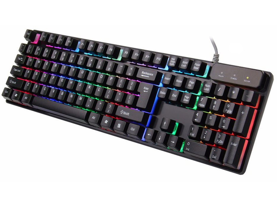 Света Gaming Keyboard LED RGB, USB Plug & Play интерфейс, Black