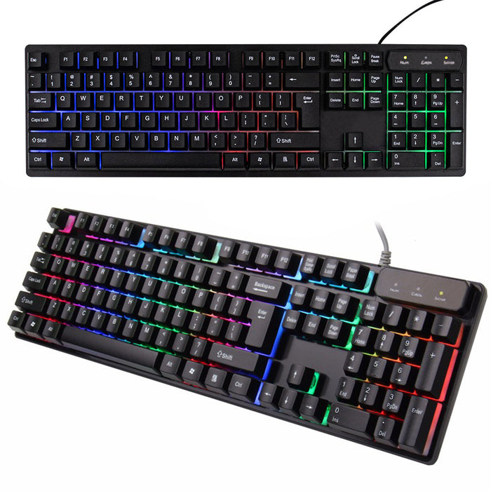 Tastatura Gaming Iluminata LED RGB, Interfata USB Plug&PLay, Negru