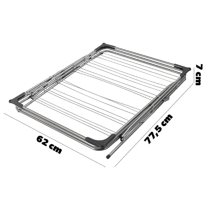 Κατακόρυφο, πτυσσόμενο, μεταλλικό, 62x49x138cm, ασημένιο-μαύρο στεγνωτήριο ρούχων