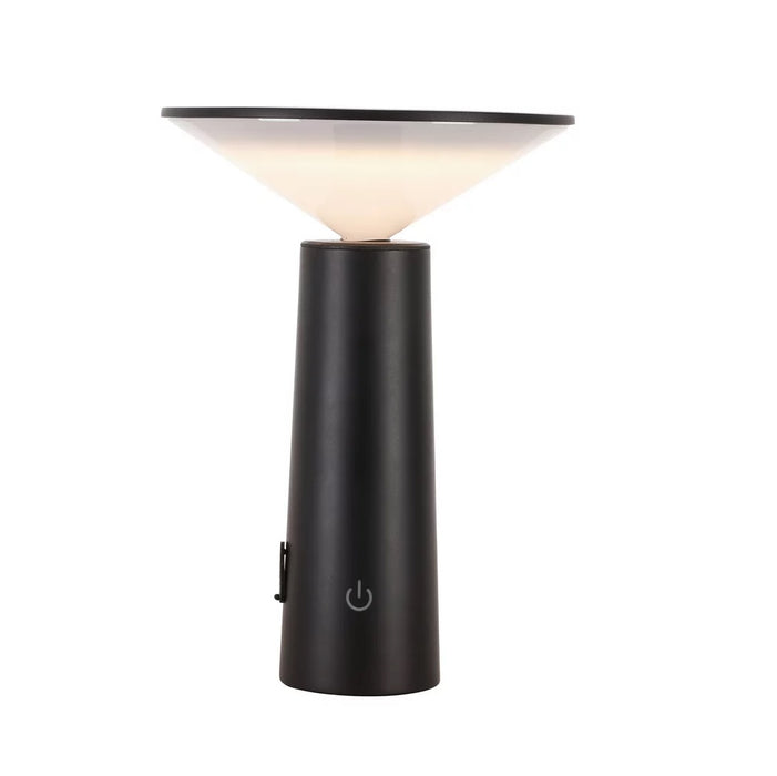 Veioza de Masa LED, Pivotabila, Reglabila, Inaltime 19 cm, Culoare Alb/Negru