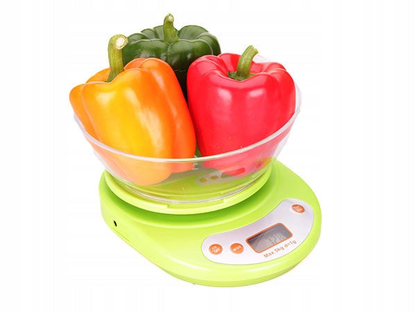 Ηλεκτρονικές κλίμακες κουζίνας με μπολ που περιλαμβάνεται και 5 kg ικανότητα ζύγισης και ακριβής 1g