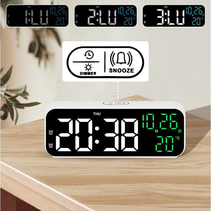 Ceas Digital Decorativ, cu Ecran Mare LED, cu Alarma si afisaj Temperatura, Timer, Data