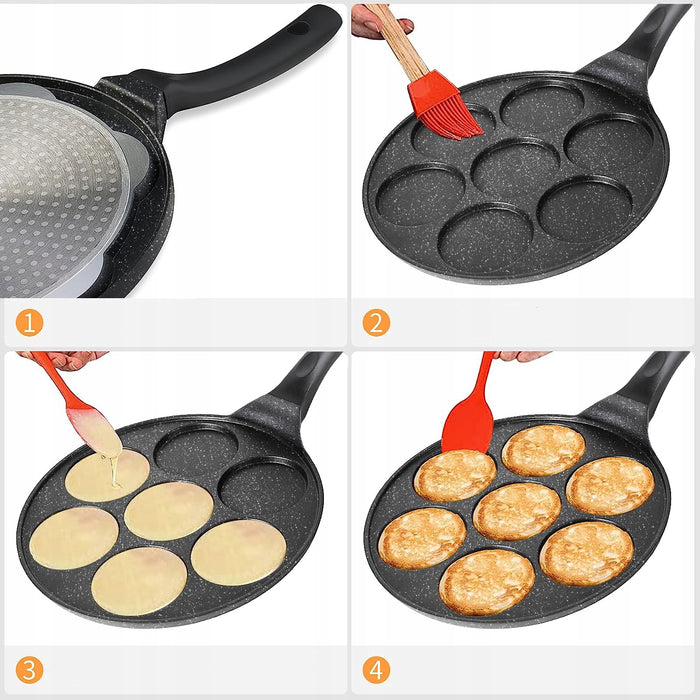 Pancake Pan, 7 χώροι μαγειρέματος με βάθος 0,7 cm, αντι -προϋπόθεση