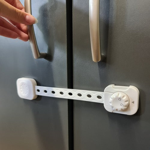 Поставете 6 предпазители за заключване на шкафове, самолепична лента за заключване, бяло