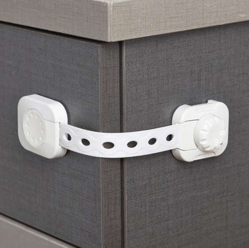 Поставете 6 предпазители за заключване на шкафове, самолепична лента за заключване, бяло