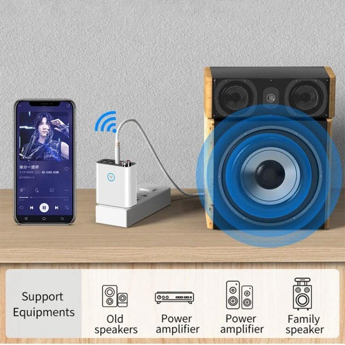5V безжично зарядно за телефон, с множество аудио изходи и четец на TF карти