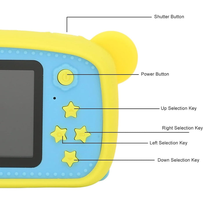 Παιδική κάμερα, HD, λειτουργία κάμερας, 50 εφέ φωτογραφιών, οθόνη 2 ιντσών, αρκουδάκι Teddy