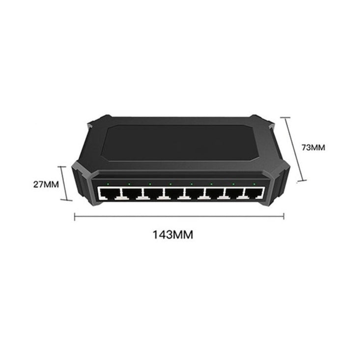 Switch Internet cu 8 Porturi, 100/1000Mbps, Plug and Play, Q-JH02