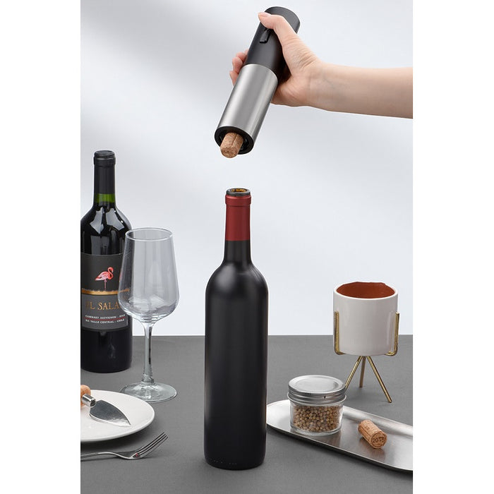 Set Tirbuson Electric 4 in 1, cu Taietor de Folie, dop, aerator si alimentare USB