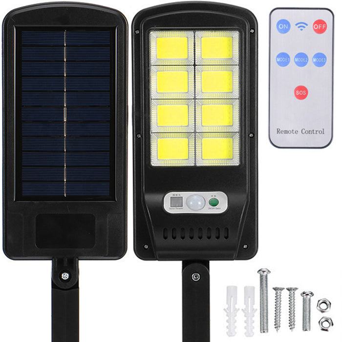 Solar Lámpa 8cob 160 LED, Mozgás/Világos érzékelő, távirányítóval