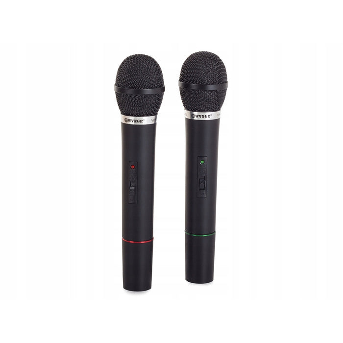 Kit karaoke cu 2 microfoane si statie inclusa, Negru