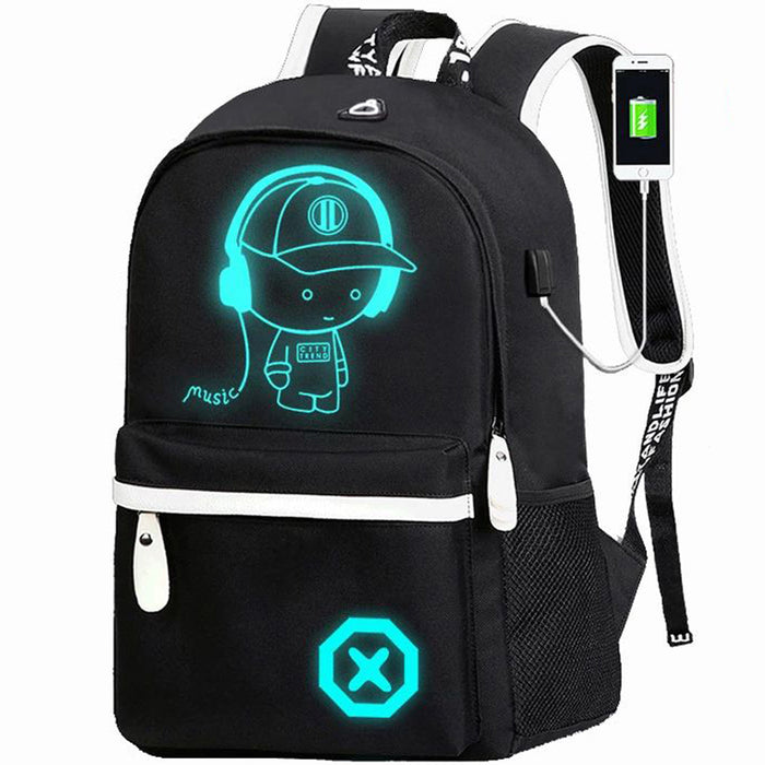Zenefiú -design hátizsák, okos, foszforeszkáló táska