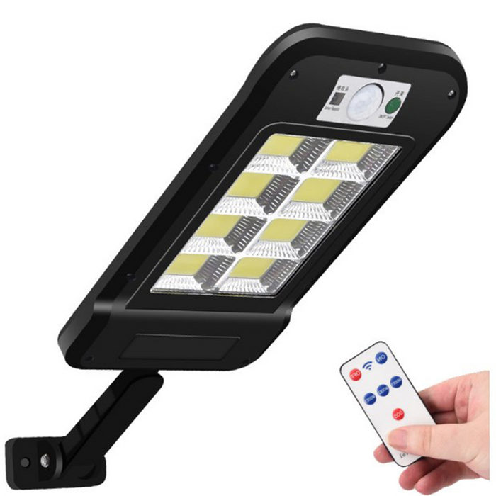 Lampa Solara 8COB 160 LED, Senzor de Miscare/Lumina, cu Telecomanda