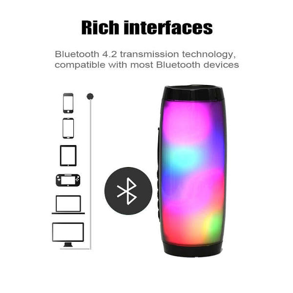 Boxa Stereo Bluetooth 157, Portabila, cu Lumina Ambientala Multicolora