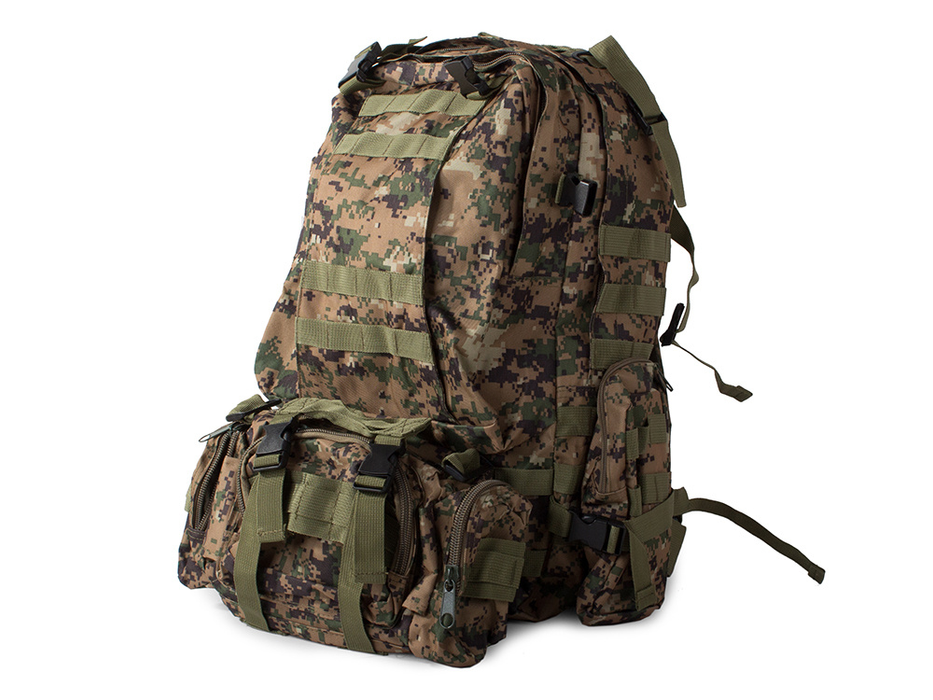 Coach/katonai hátizsák, turizmus, kemping, kapacitás 48,5 L, álcázás színe