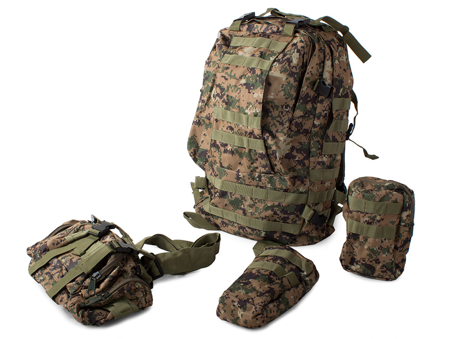 Coach/katonai hátizsák, turizmus, kemping, kapacitás 48,5 L, álcázás színe